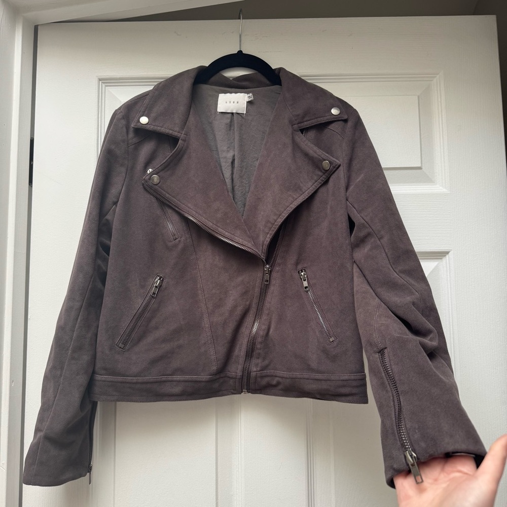 Lush Suede Moto Jacket, size small